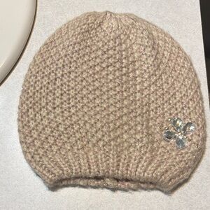 Denver Hayes Light Pink Knit Beanie with Crystal Accent